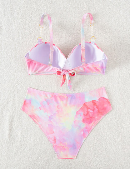  Pink Plus Size Mermaid Seashell Bikini Set