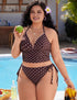 Plus Size Polka Dot Sweet Cute Halter Bikini Set