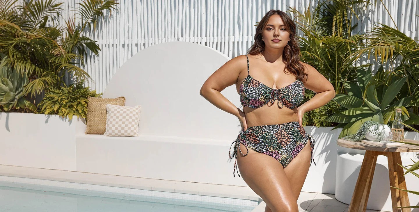 CurvySwim plus size swimwear for curvy women beach banner